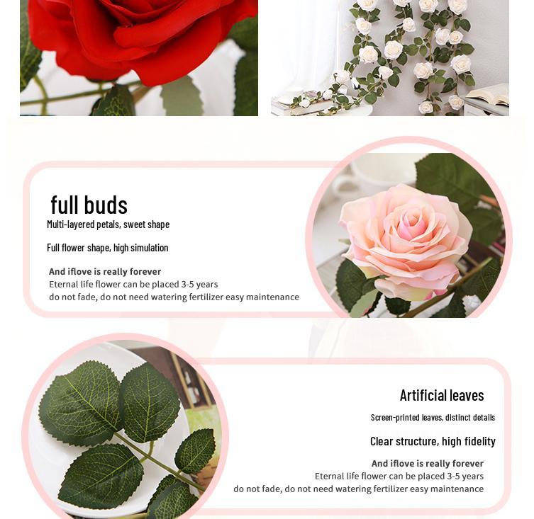 Artificial Rose Vine Hanging Basket and Arch Decoration