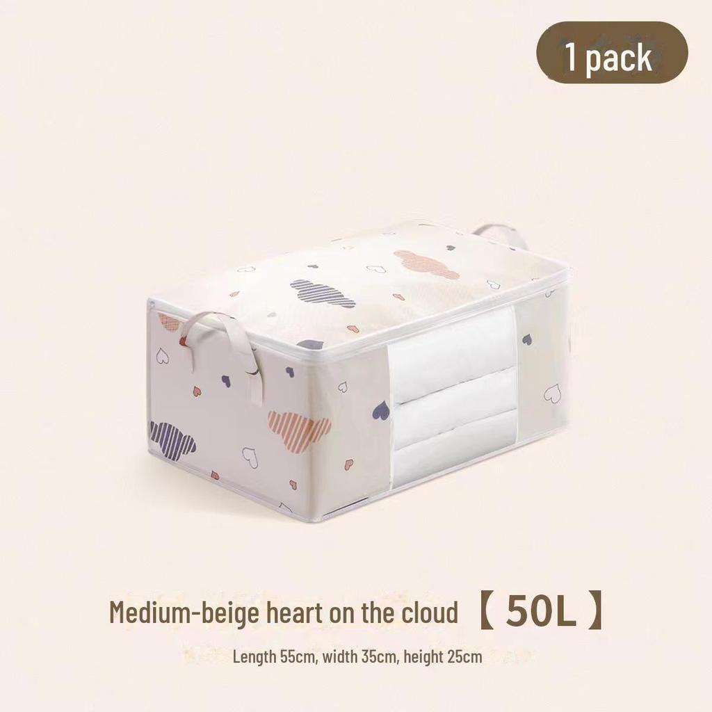 Portable Zipper Quilt and Clothing Storage Bag with Visible Window