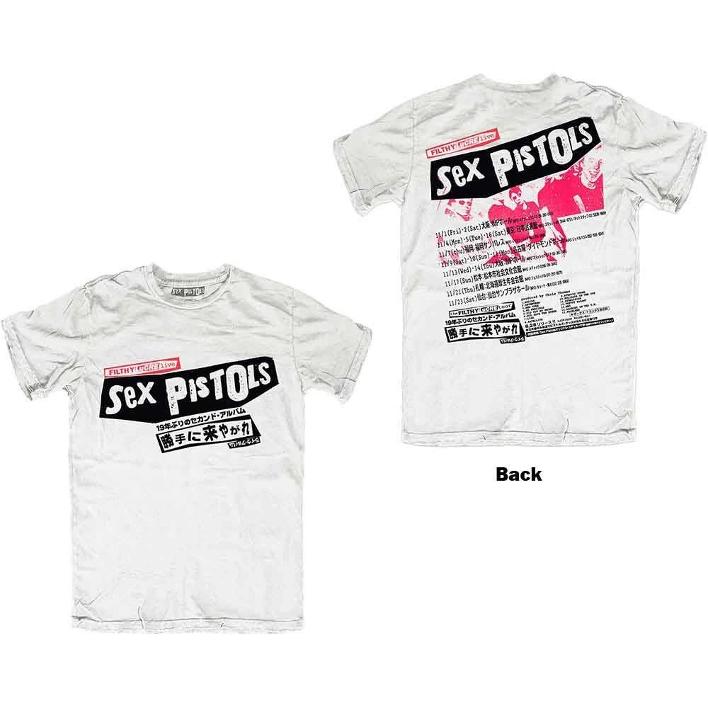 Sex Pistols The T Shirt Filthy Lucre Japan Band Logo Official Mens White M 4XL