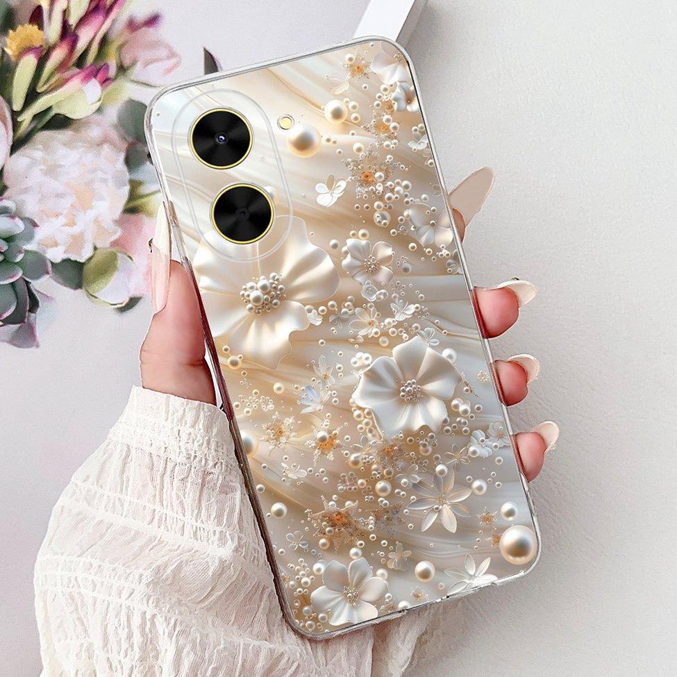 For Redmi A5 NFC 5G Case Cover Clear Luxury Kawaii Cute Cat Fashion Flowers Funny Painted Soft Phone Case For Redme A5 NFC 5G