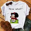 Women's T-shirt Mafalda Cartoon Print T-shirt Ladies Casual Harajuku Graphic T-shirt Short Sleeve Fashion Kawaii Tshirt Female