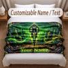 Motorcycle Biker Theme Soft Blanket Personalized Custom Name Text Print Warm Blanket Home Sofa Bedroom Decor