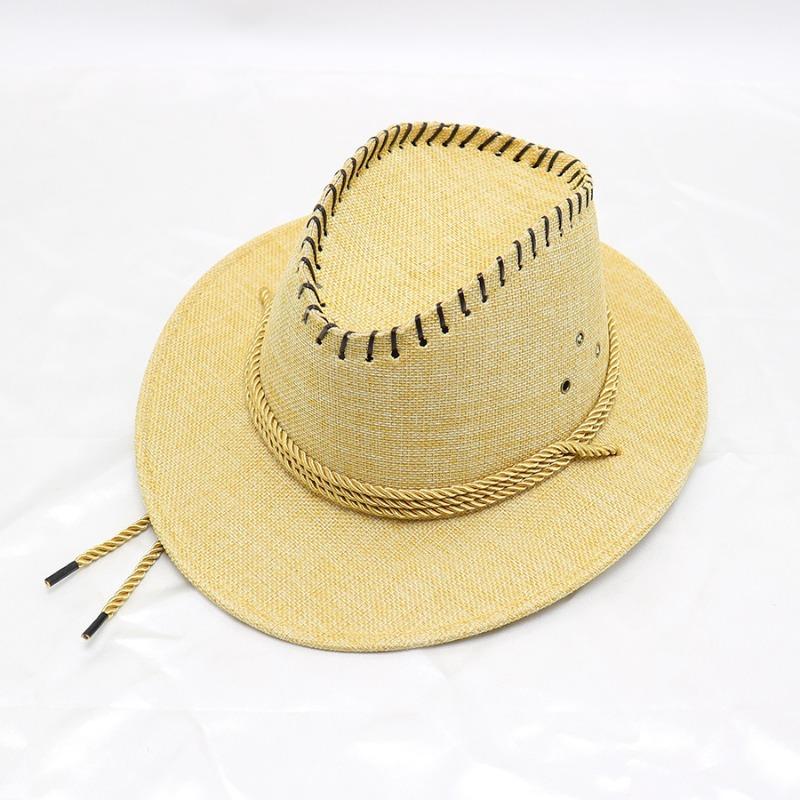 Children's western cowboy hat summer new short-brimmed straw hat beach visor anti-purple line sun hat