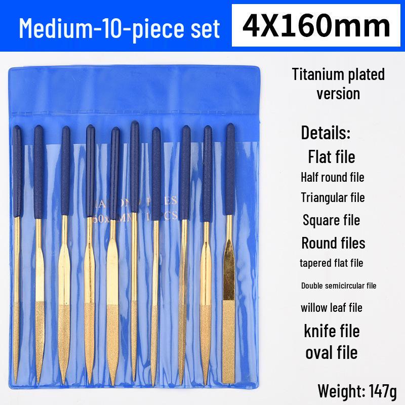 10-Piece Mini Triangular File Set for Woodworking & Metal Grinding Tools