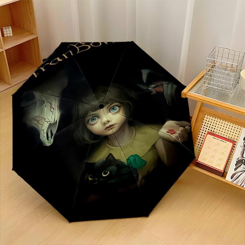 Fran Bow Windproof Auto 8 Rib Folding Umbrella Portable Outdoor Parasol