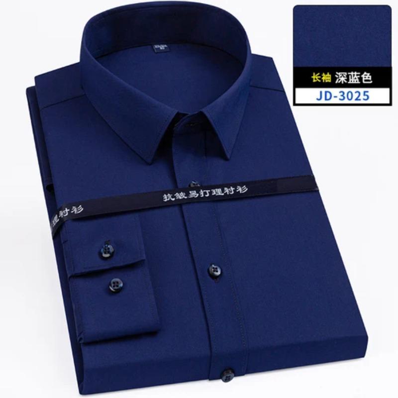 4XL 5XL 6XL 7XL 8XL Bamboo Fiber Plaid Shirt Striped Blue Casual Business Longsleeve Shirt for Men Streetwear Slim Fit Shirt Men