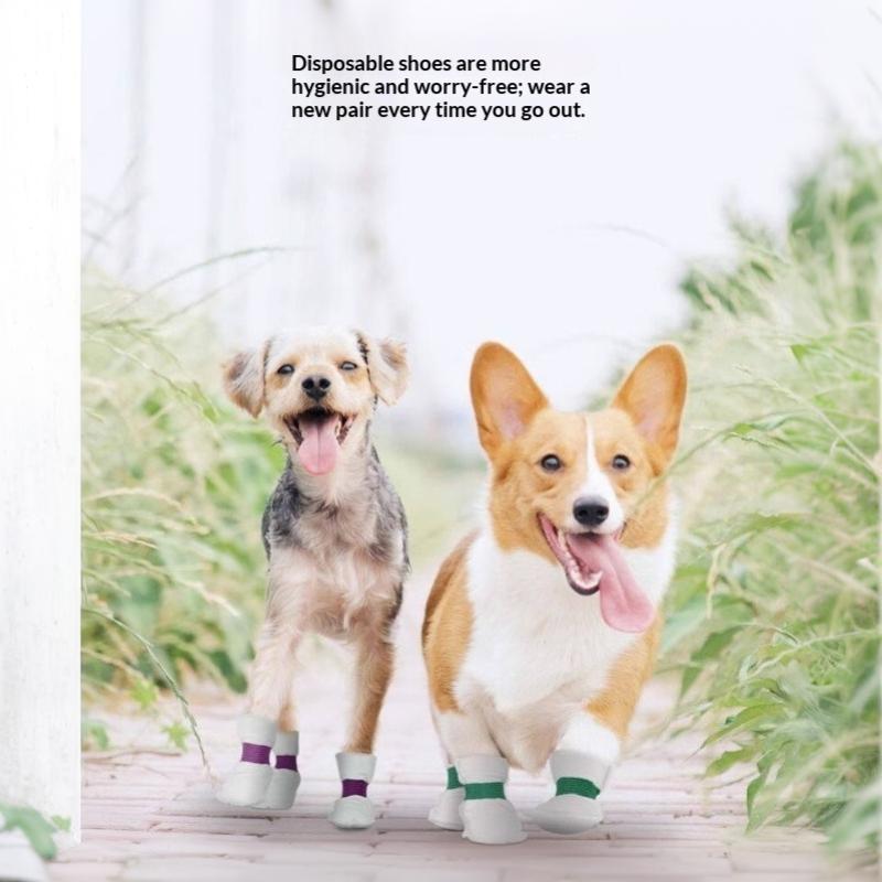 Disposable Non-woven Pet Paw Protectors 20Pcs Waterproof Anti-Dirt Dog Shoes Socks for Puppy Potty Training Use