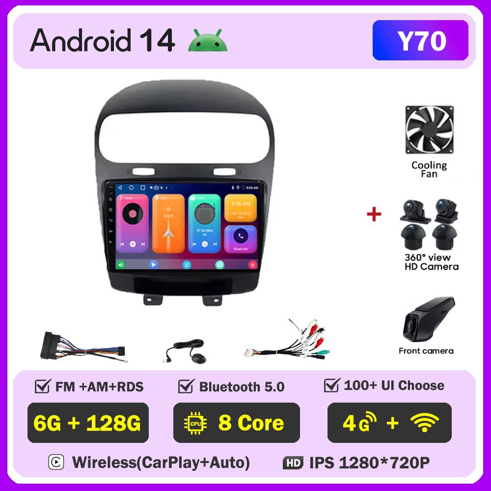 Car Android For Dodge Journey Fiat Leap 2012 -2020 Car Radio Video Stereo No 2din Touch Screen WIFI DVD Bluetooth 5G Automotive