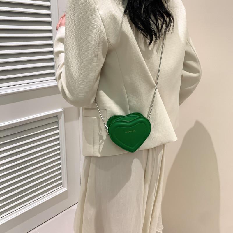 Cute And Stylish Heart-shaped Crossbody Bag For Women With Trendy Pu Material And Chic Ins Look