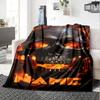 Fiery Skull Flames Throw Personalized Blanket Personalized Name Warmthful Decor For Sofa Couch Office Bed Picnics Four Seasons Multipurpose Digital