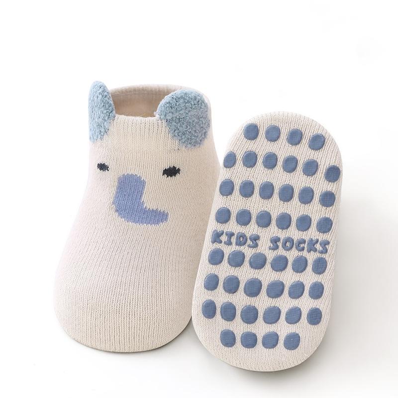 

Детские нескользящие носки Милый мультяшный зимний узор Детские носки для пола для мальчиков и девочек Удобные для малышей L бежевый