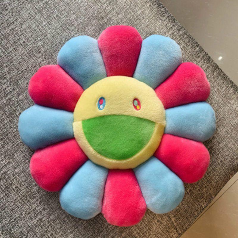Bright And Colorful 40cm Takashi Murakami Rainbow Flower Pillow Plush For Kids