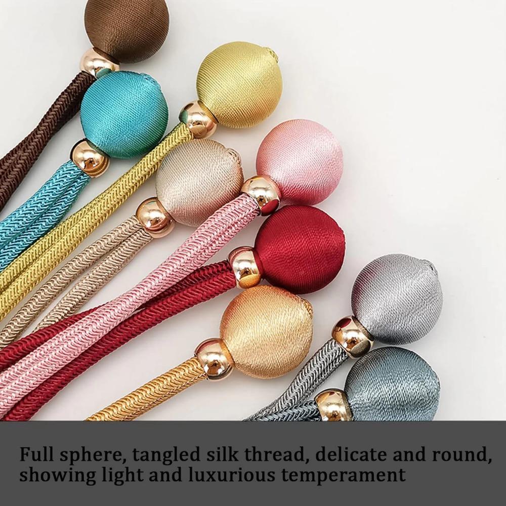 2pcs Polyester Curtain Fixer with Ball Draped Tiebacks Portable Curtain Tiebacks  Curtain Decorative