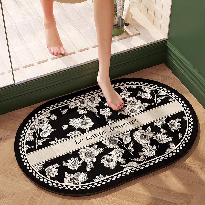 

Коврик для ванной абсорбирующий напольный коврик диатомовая грязь зона для ванны душа нескользящий коврик растения цветы домашняя декорация коврик для туалета 1pc 50x80cm