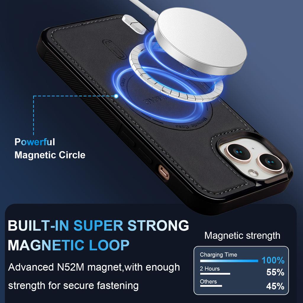 LC.IMEEKE L6 Do iPhone 13 mini/12 mini Etui Pokrowiec na Telefon z Powlekanej Skóry PU PC TPU Kompatybilny z MagSafe