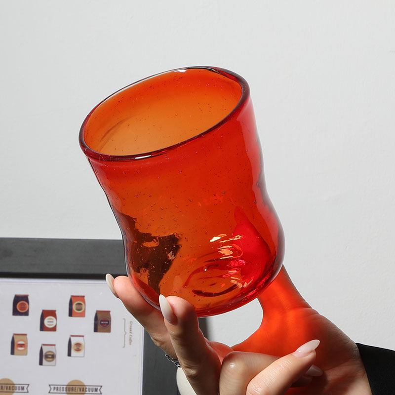 Colorful Glass Coffee Glass Cup Handmade Bubble Glass Wine Milk Juice Glass Water Cup