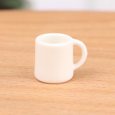 4 unidades/conjunto 1:12 copo em miniatura para casa de bonecas, caneca branca, copo de água/bebida, brinquedo de boneca