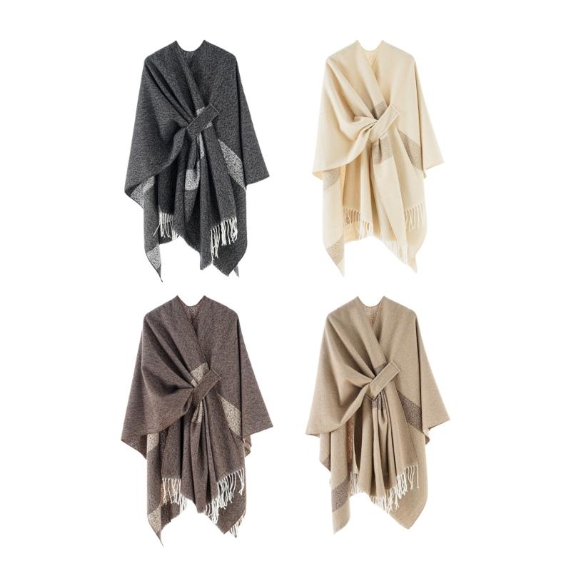 Warm Plaids Scarf Capes Light Weight Polyester Shawl Unisex Softable Shawl for Women Outdoor Commutes