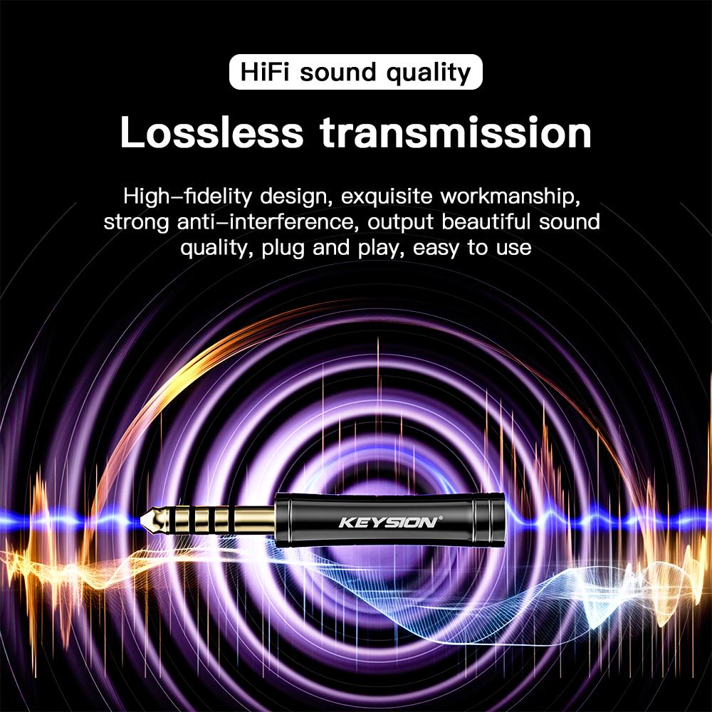 KEYSION HIFI Audio Konvertorové Adaptéry 4.4/3.5mm Samček na 3.5/4.4mm Vyvážené Samičky Slúchadlové Konektory Medené Pozlátené AUX Adaptéry