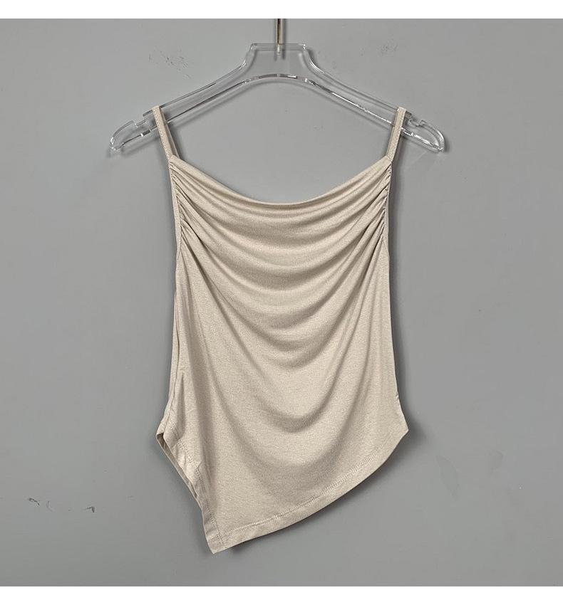 Korean Dongdaemun Sexy Pleated Camisole & Short Cardigan Two-Piece Set for Women