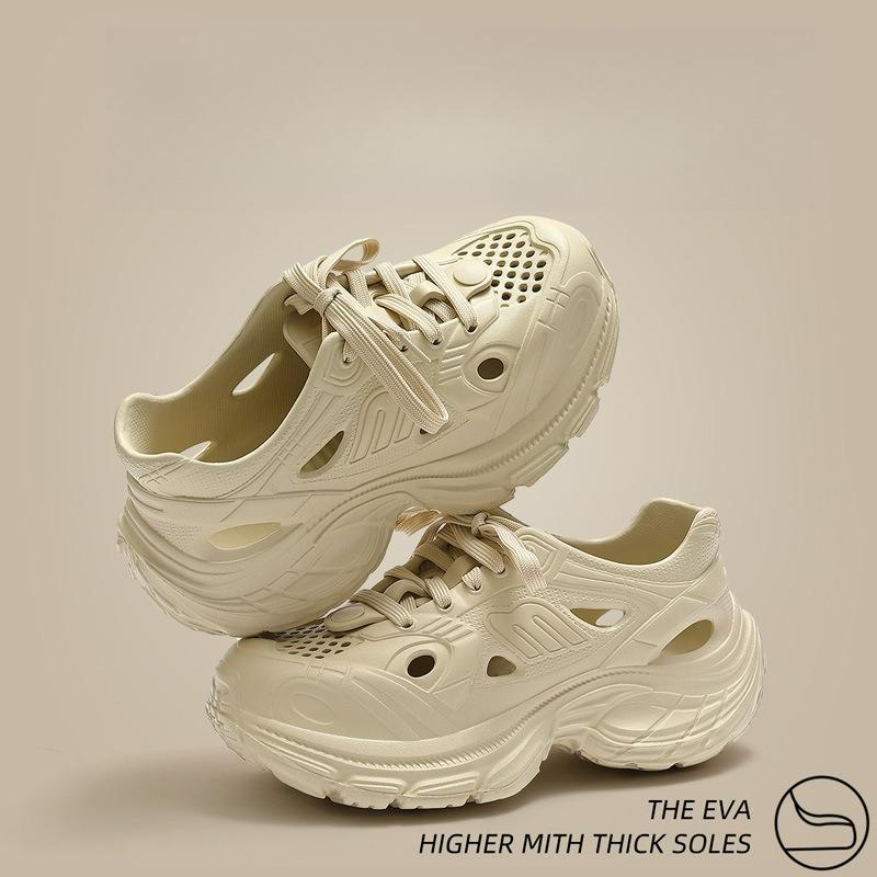 

Cave Shoes for Women in Summer Trendy Instagram Style Lace Up Thick Sole Increased Anti Slip Comfort Dad Shoes for Women 2025 41 хакі