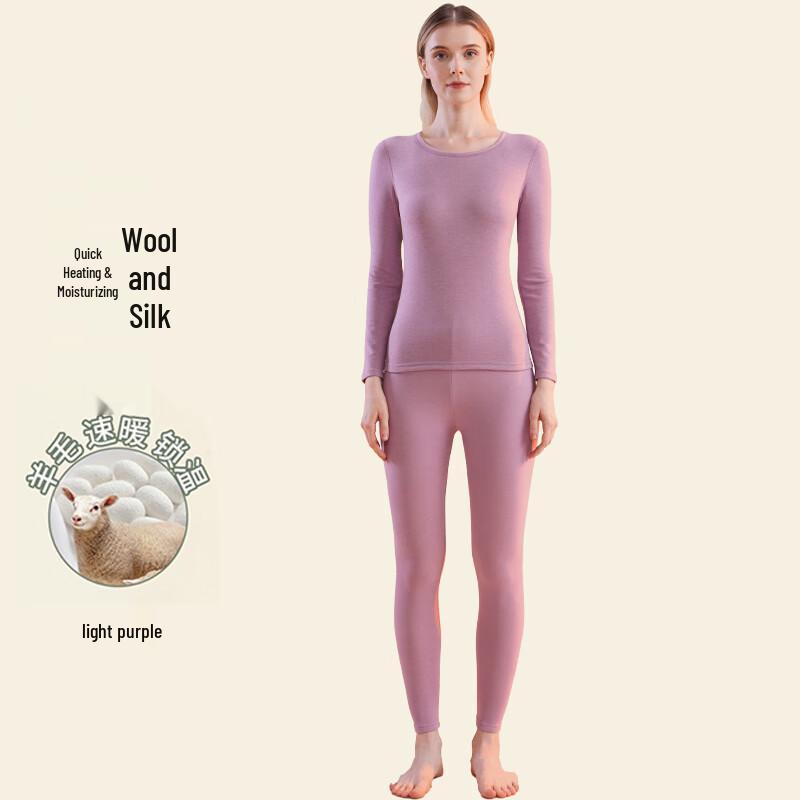 

ROMON Women s 10A Antibacterial Wool Silk Thick Thermal Underwear Set XL
