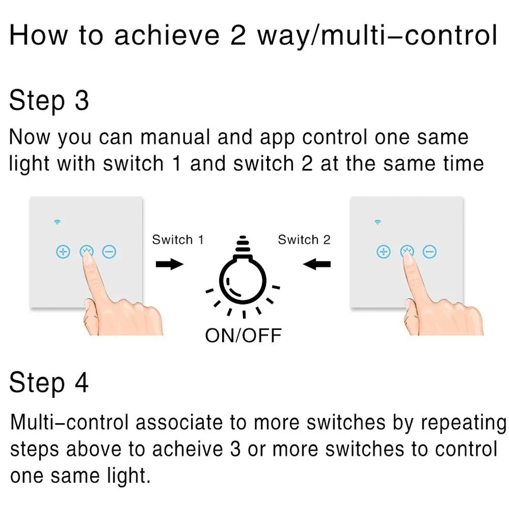 Ambient Lighting Smart Dimmer Switch Remote Control Switch Voice Control Compatibility Wireless Connectivity 150W Maximum Load