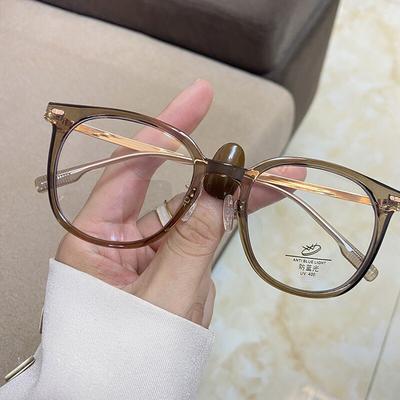 Ultraleichte Blaulichtschutzbrille für Mädchen, Retro-Brille mit grünem Rahmen, schlichte Brille mit Blaulichtblende, transparente Brille für Damen