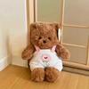 Plush Bear Teddy Toy With Overalls Soft Stuffed Animal Gift For Children