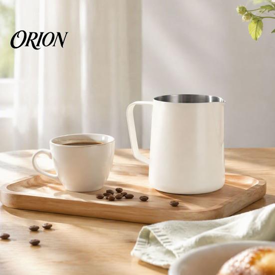 Coffee Drink Decoration Pitcher Stainless Steel Milk Frothing Pitcher, Professional Latte Art Cup with Durable 304 Measurement Scale, Dripless