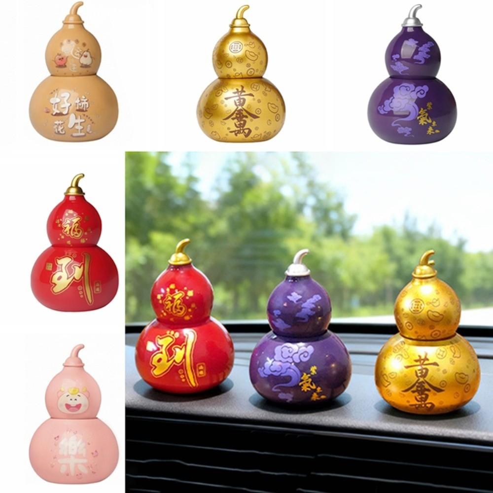 Smooth Lucky Gourd Ornaments Solar Energy Wealth Gourd Figurine Lucky Gourd Statue Living Room