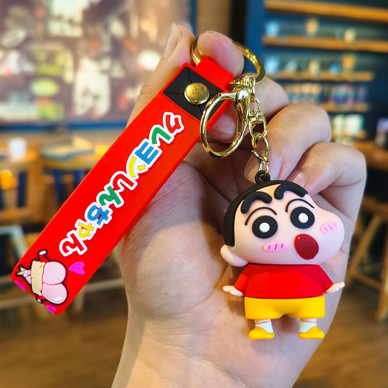 New Cartoon Cute Wax Shin-chan Disguise Keychain Pendant Doll Cute Key Ring Couple Cute Bag Accessories Pendant Car Key Chain