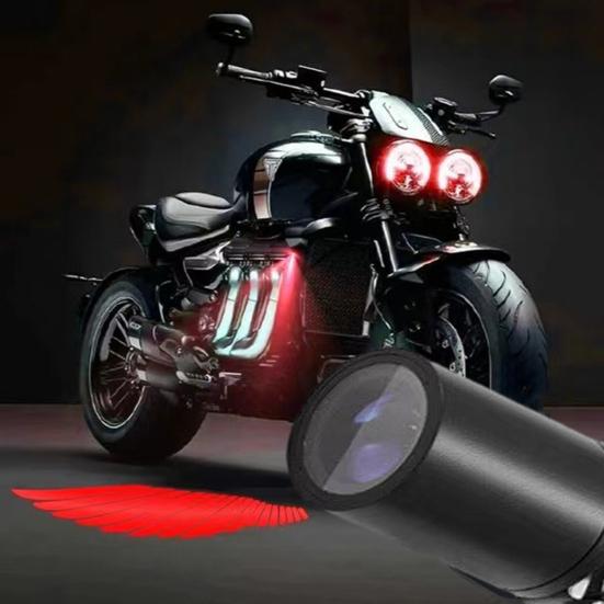 1 Pair LED Motorcycle Projector Lights Universal Angel Wing Logo Shadow Light Waterproof Motorbike Floodlight for Moto Lovers Gift