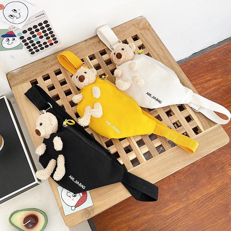 20255 Printed Letter Cute Bear Crossbody Bag