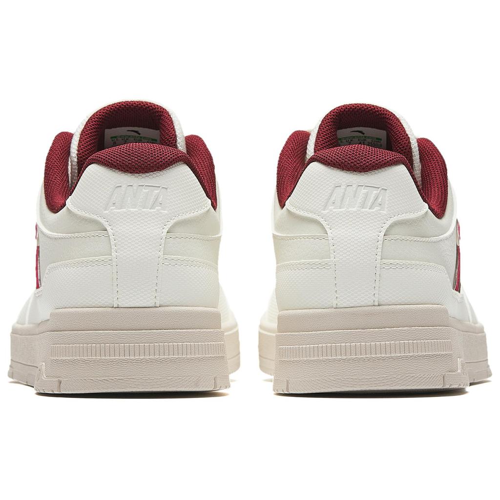 Anta Street Style Sports Casual Fashion Height Increasing Lightweight Non-Slip Low-Top Skate Shoes Men sneaker White Red 912518007-1