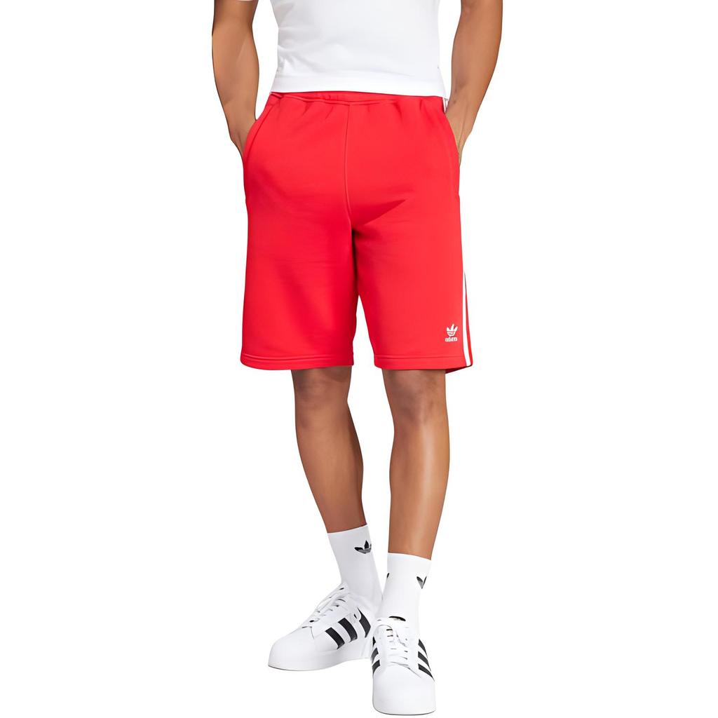 adidas Originals Adicolor 3 Stripe Logo Print Relaxed Fit Shorts Men Shorts Red IM9425