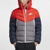 Nike Sport Casual Patchwork Down Jacket With Hood Men Outerwear Red Blue CU0226-634