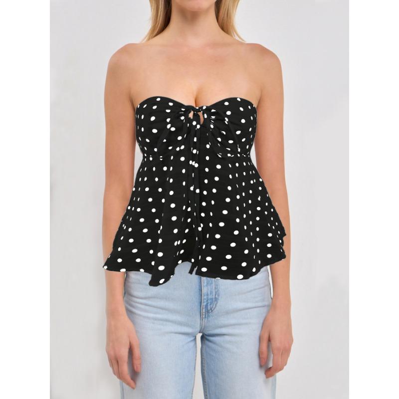 Sommer Damen Temperament Bedruckte Krawatte Sexy Rückenfreies Tanktop mit Blumenmuster