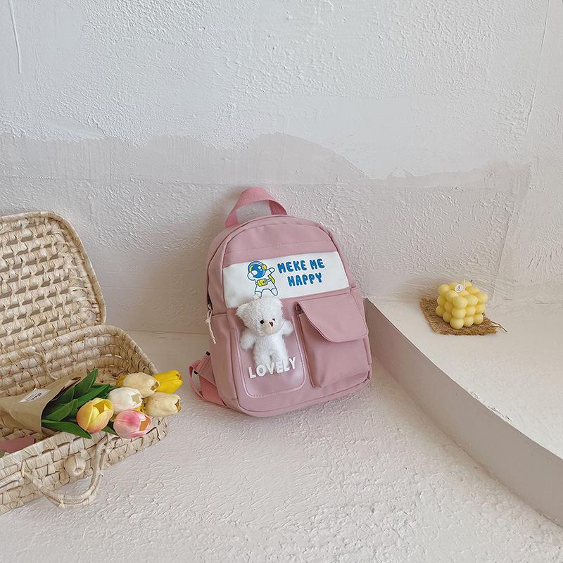 

2024 новий дитячий садок ранець мультяшний ведмідь дитячий рюкзак космонавт 3-5 років дитячий рюкзак приплив рожевий