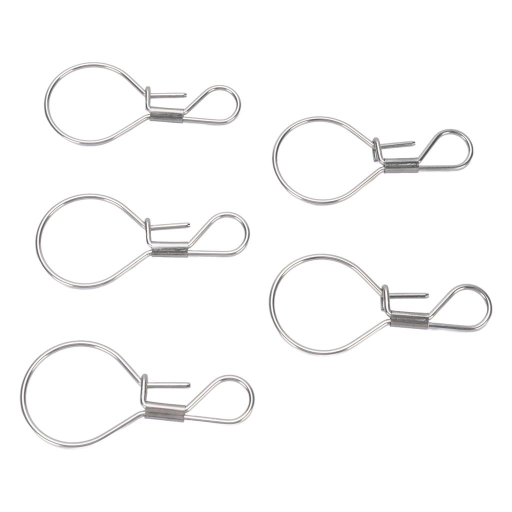 5PCS Fishing Locks Stainless Steel Single Handed Live Fish Lock Buckle for Freshwater Saltwater Fish