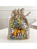 5Pcs Halloween Burlap Drawstring Favor Bag Spooky Pumpkin Goodie Treat Bags for Kids Trick or Treat Sack Party Decorate Supplies