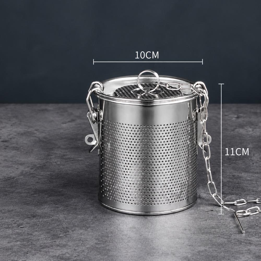 Perforated Stew Seasoning Strainer With Lid Brine Basket Filter Bag  for Braised Cooking
