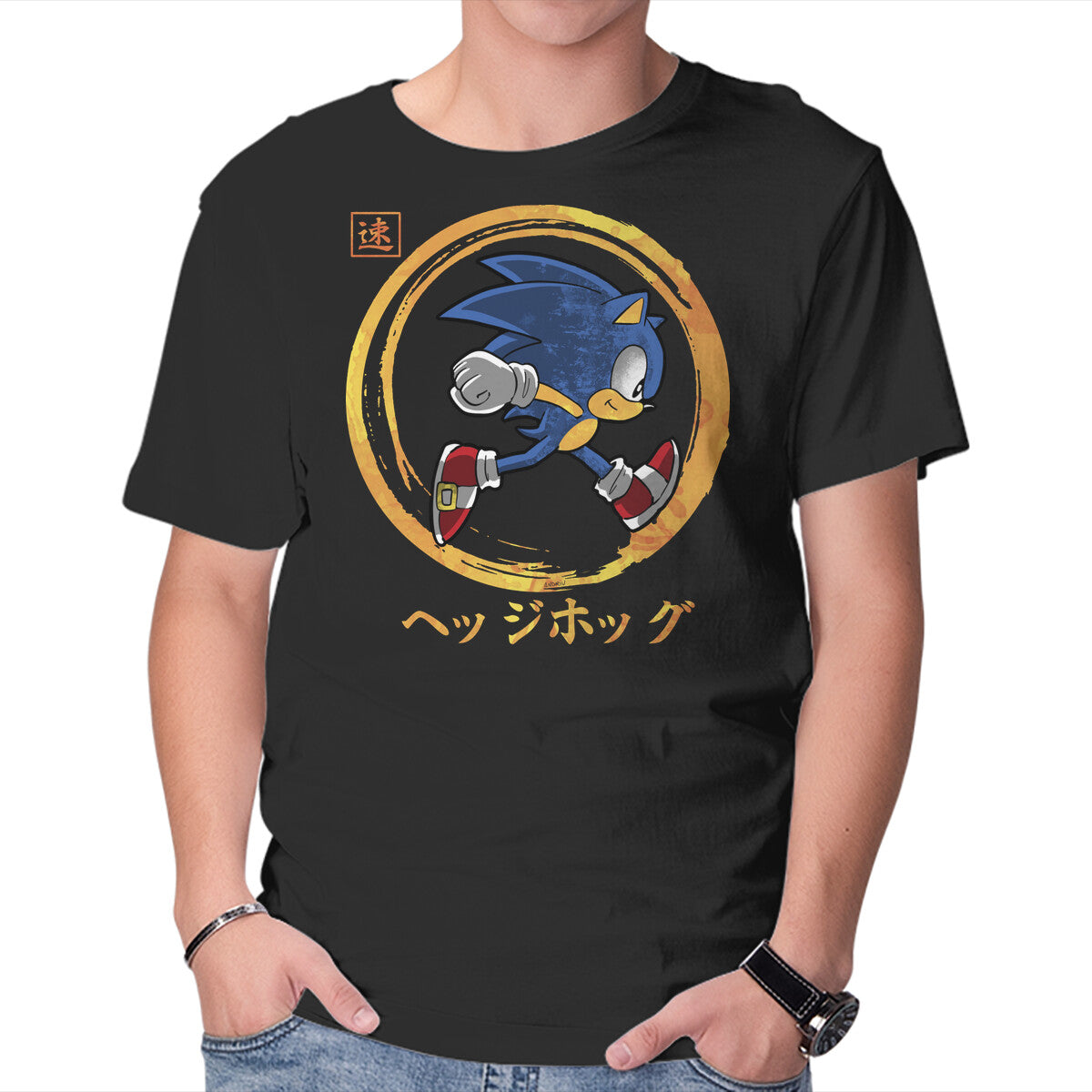 Unisex Crew Neck T-Shirt Quick Hedgehog Graphic Short Sleeve Casual Tee L