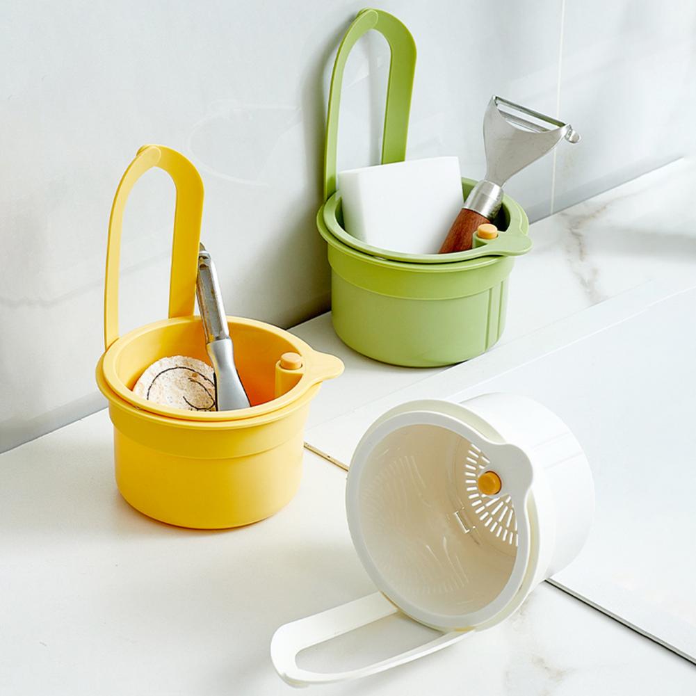 Bohrfreier Wasserhahn-Hängeorganizer Abtropfkorb für Spülbecken Effizientes Freihändiges Spülbecken-Filtergestell