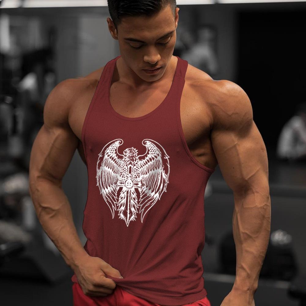 

Летняя мужская мода с принтом, жилет для фитнеса и гонок, мужской спортивный жилет без рукавов, жилет для бодибилдинга XXXL вино красного