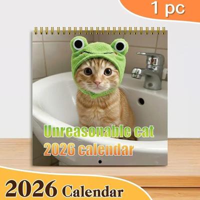 Calendrier Organiseur Chat Mignon 2026 Avec Agencements Mensuels Janvier à Décembre, Cadeau d'Anniversaire & de Fête, Noël, Halloween