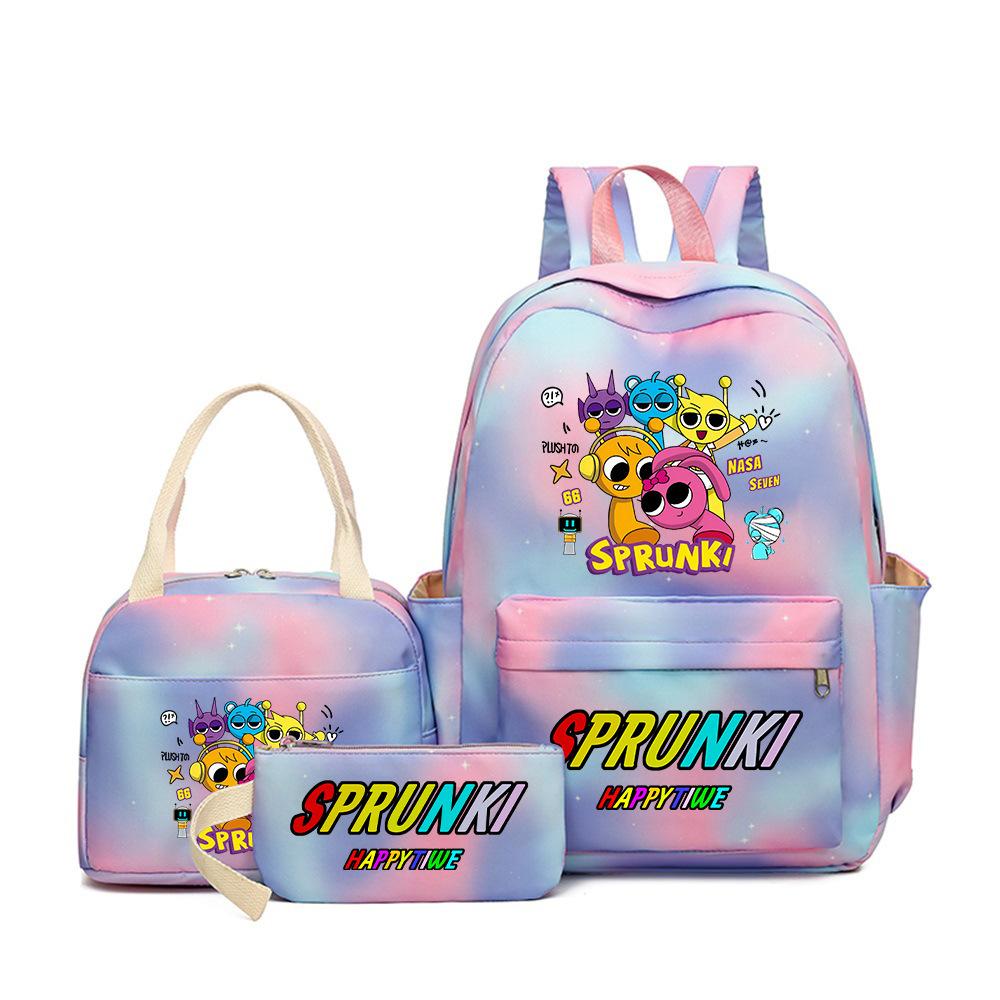 New rhythm box heat transfer backpack Sprunki music game merchandise school bag