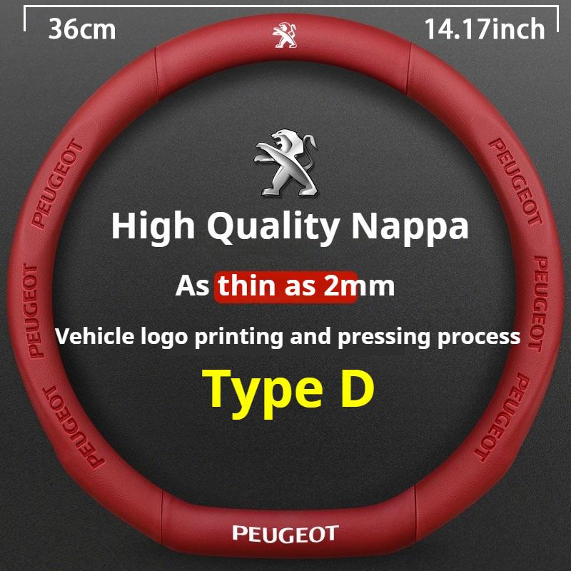 Peugeot GT-Line 206 207 208 307 308 406 407 408 508 607 2008 3008 4008 5008 RCZ Rifter GT İçin Deri Araba Direksiyon Simidi Kılıfı