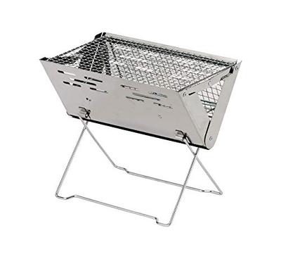 Takeda Corporation SUG21-30 Folding Stainless Steel Compact Grill, Silver, 30.5 X 20.5 X 26.5 Cm, for Outdoor BBQs