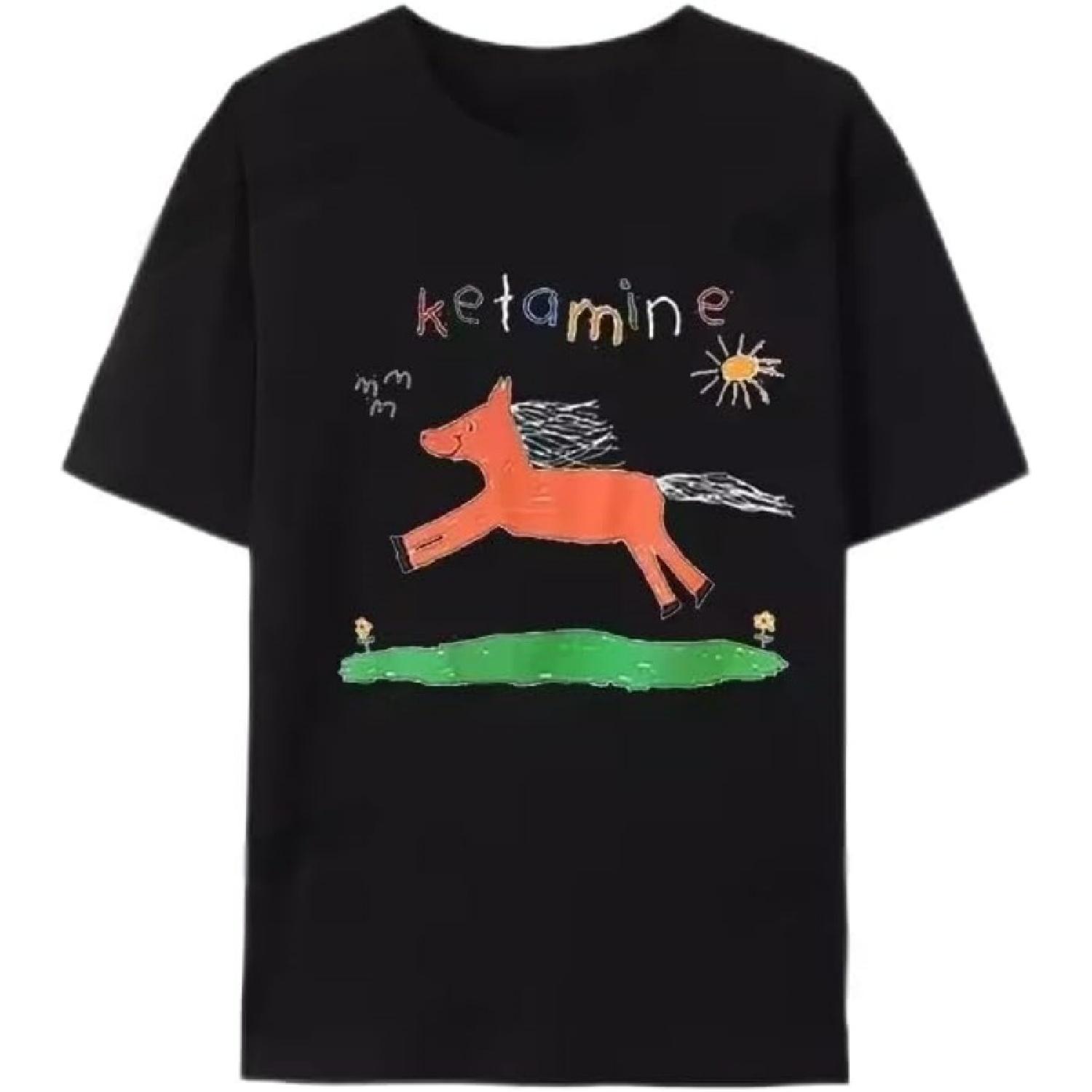 

Ketamine Funny Cartoon T Shirt Horse Anime Graphic Women Men Tees Loose Casual T-Shirts Hipster Harajuku Cotton Couples Tshirts (1) Black XXXXXL різнокольоровий
